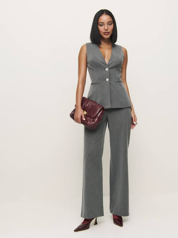 Saylor Two Piece - Grey Pinstripe
