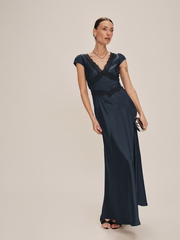 Noem Satin Dress - Midnight