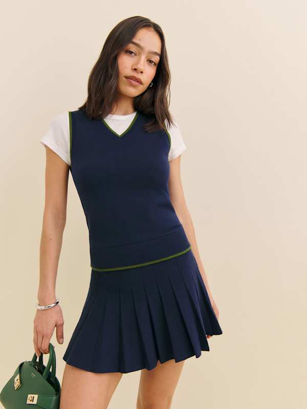 Robe-pull en coton Blair - Herbe marine