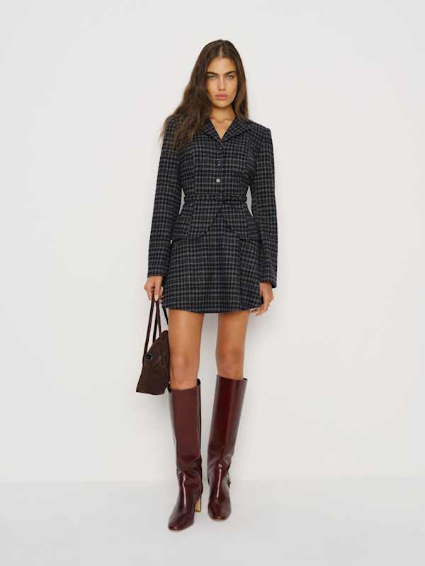 Mabel Jacket - Navy Check