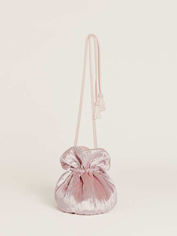 Aphrodite Pleated Pouch - Plisse Sepia Velvet