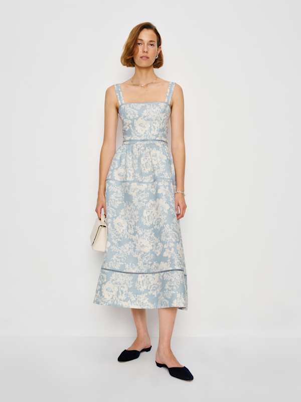 Everett Linen Dress - Porcelain