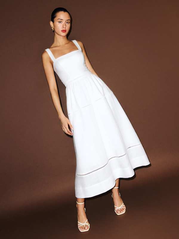 Everett Linen Dress - White