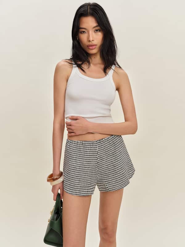 Short en lin Tiffie - Carreaux Remy