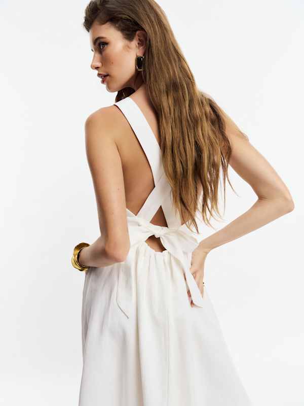 Orson Linen Dress - White
