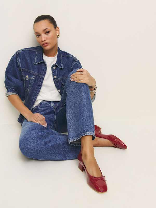 Terry Ballet Pump - Scarlet Patent