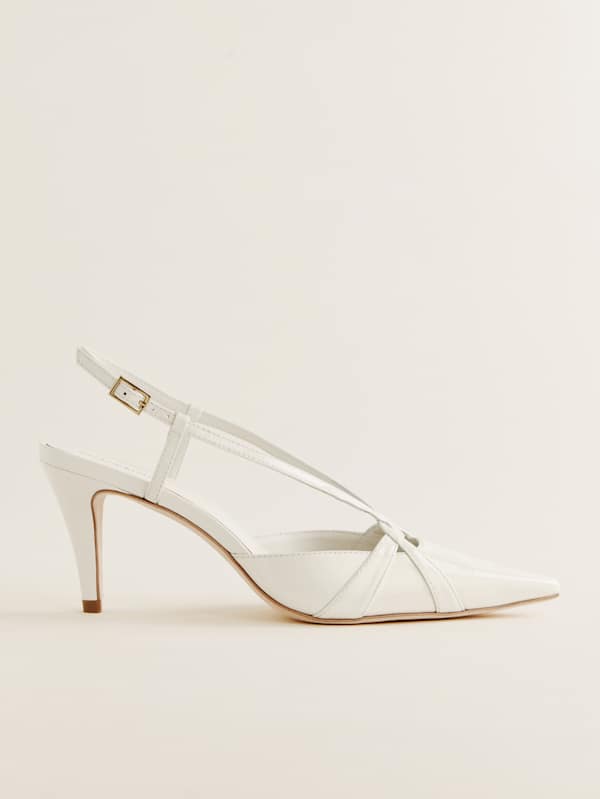 Patty Slingback Heel - White Patent