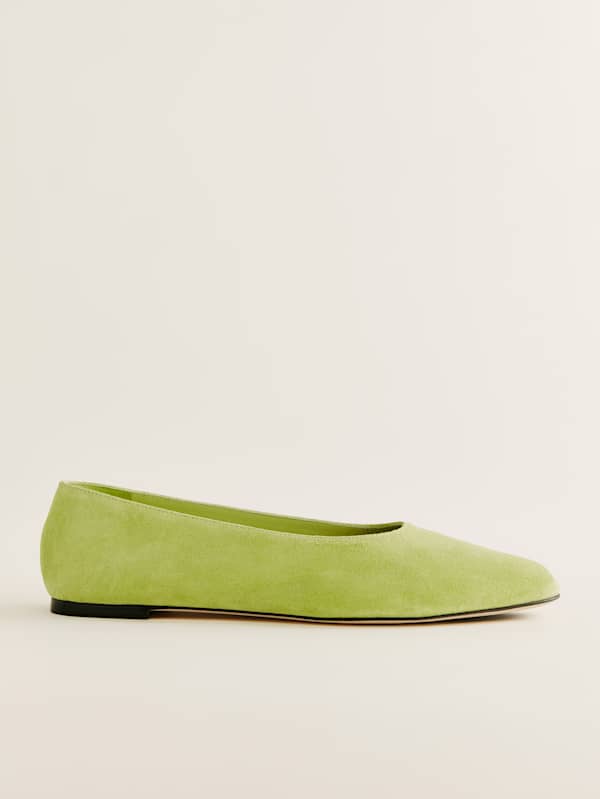 Ballerines Maren - Daim pomme acidulée