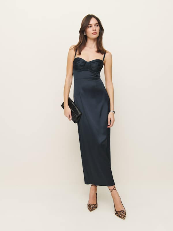 Stormi Satin Dress - Midnight