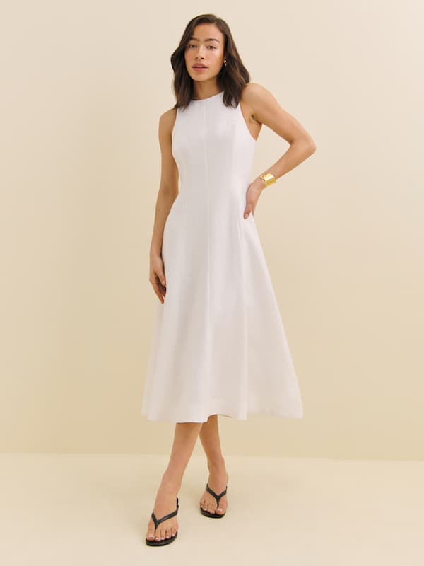 Robe en lin Davin - Blanc