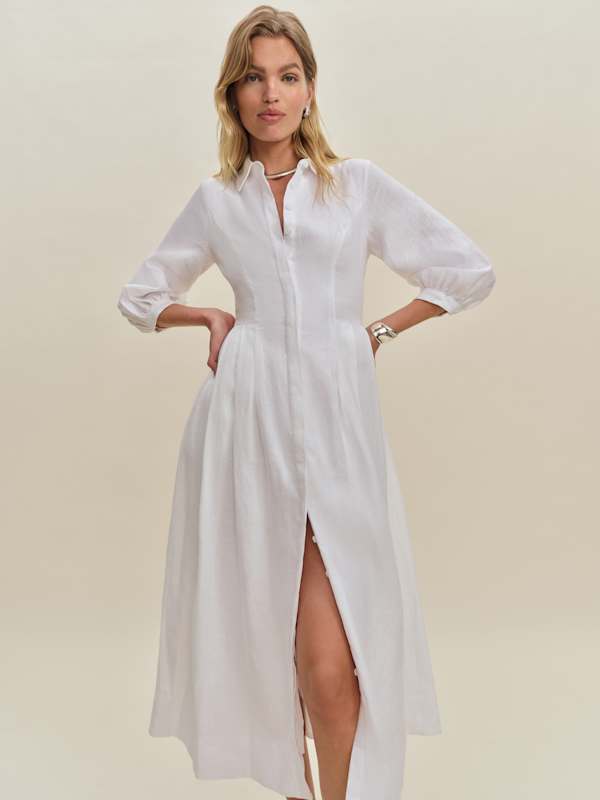 Robe en lin Tara - Blanc