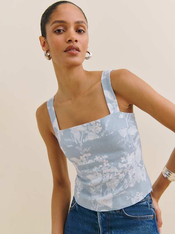 Darci Linen Top - Angelic