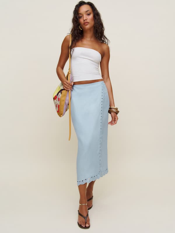 Felicity Linen Skirt - Mineral
