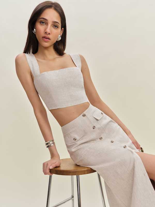 Haut en lin Jasmine - Oatmeal