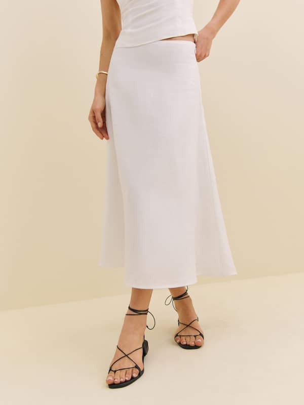 Jupe en lin Ivy - Blanc