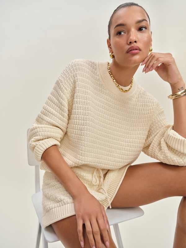 Collie Oversized Cotton Crew - Gossamer