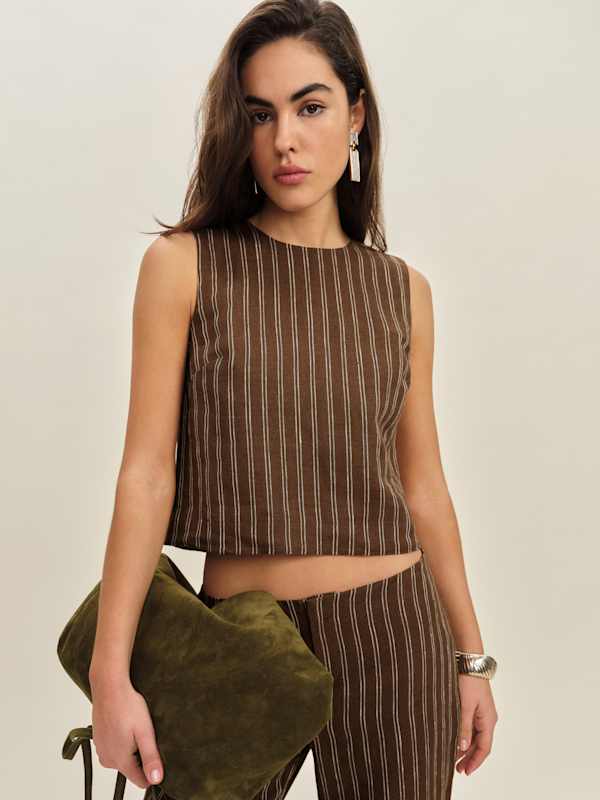 Annie Linen Top - Boardwalk Stripe