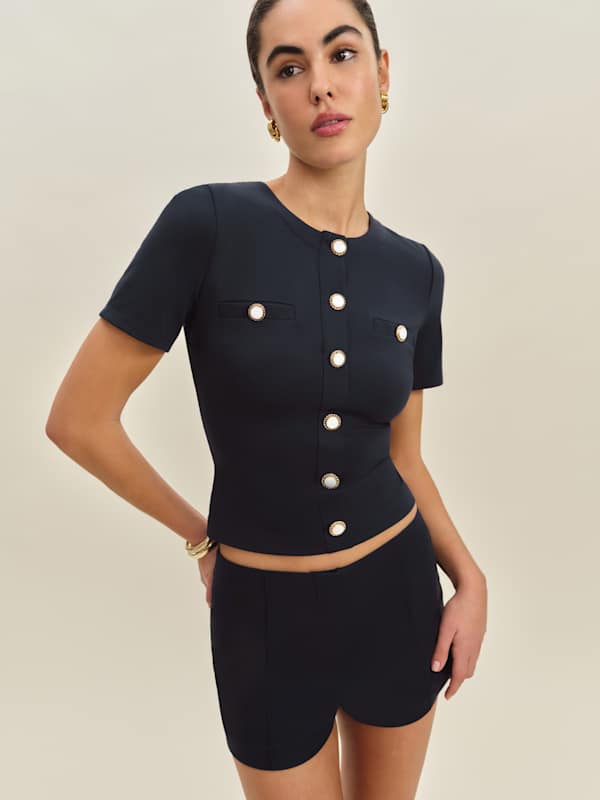 Haut en maille Ellen - Bleu marine