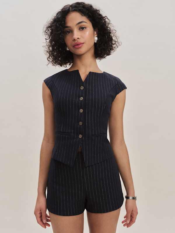 Lola Knit Two Piece - Navy Pinstripe
