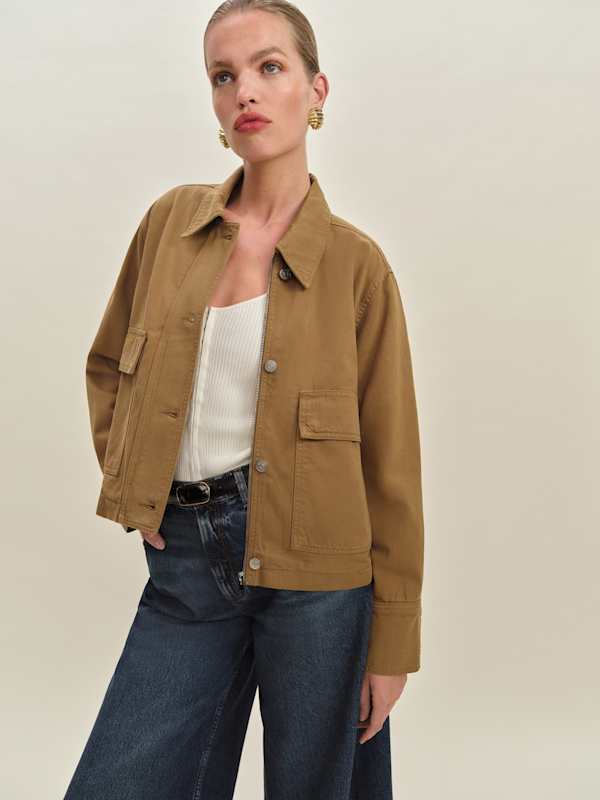 Veste courte en denim Oakley - Kaki foncé