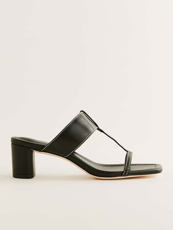Sardinia Heeled Sandal - Black Leather