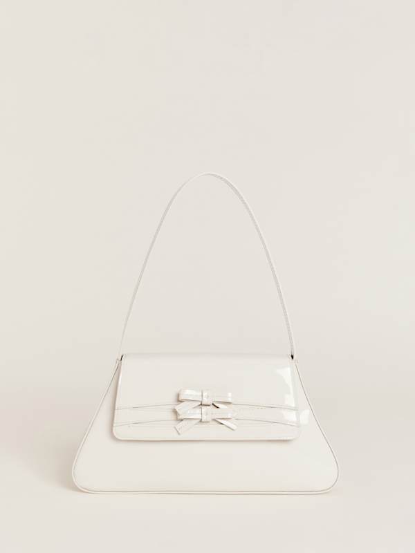 Noreen Shoulder Bag - Milk Patent