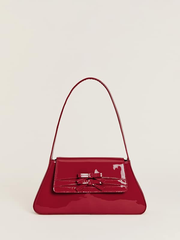 Sac porté épaule Noreen - Rouge écarlate verni