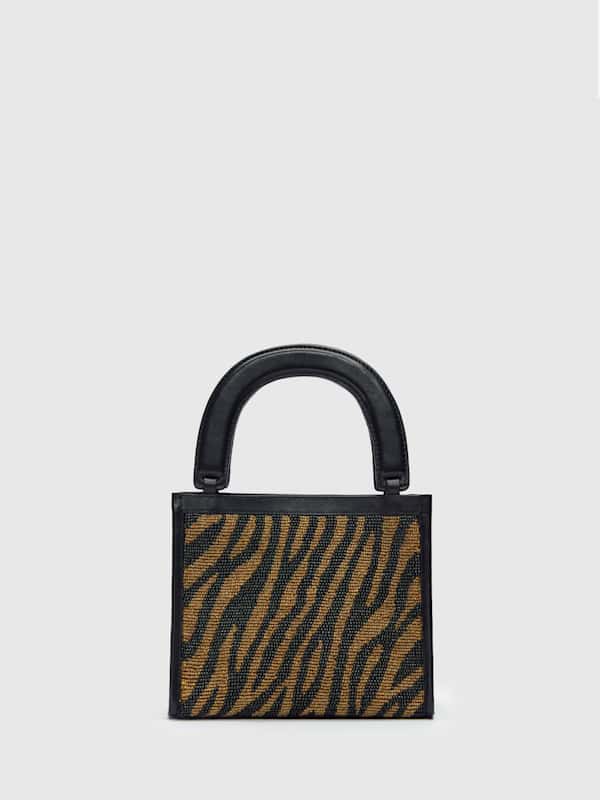Mini sac Emma - Bronze noir zébré à perles