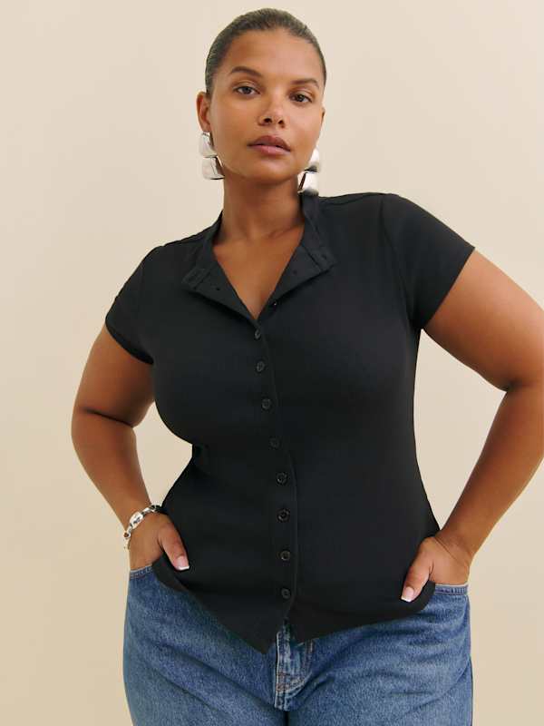 Top en maille Raelynn grandes tailles - Noir