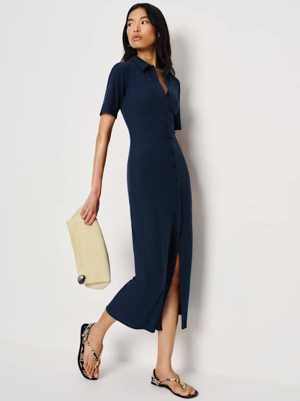 Robe en maille Aiden - Bleu marine