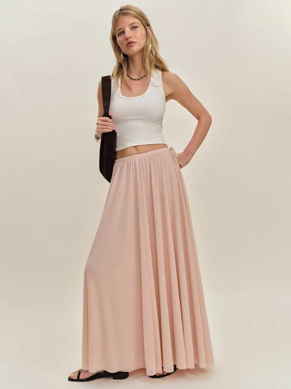 Brooks Sheer Knit Skirt - Blush