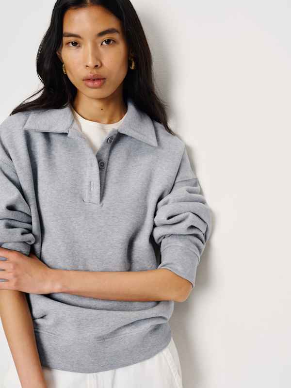 Nico Classic Polo Sweatshirt - Heather Grey