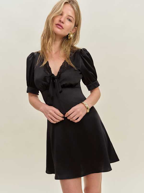 Robe en soie Avin - Noir