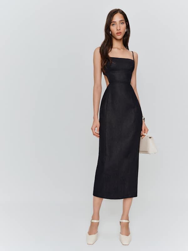 Asher Linen Dress - Black