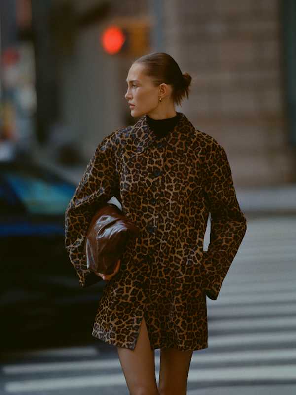 Veste Veda Celine - Cuir façon poulain léopard