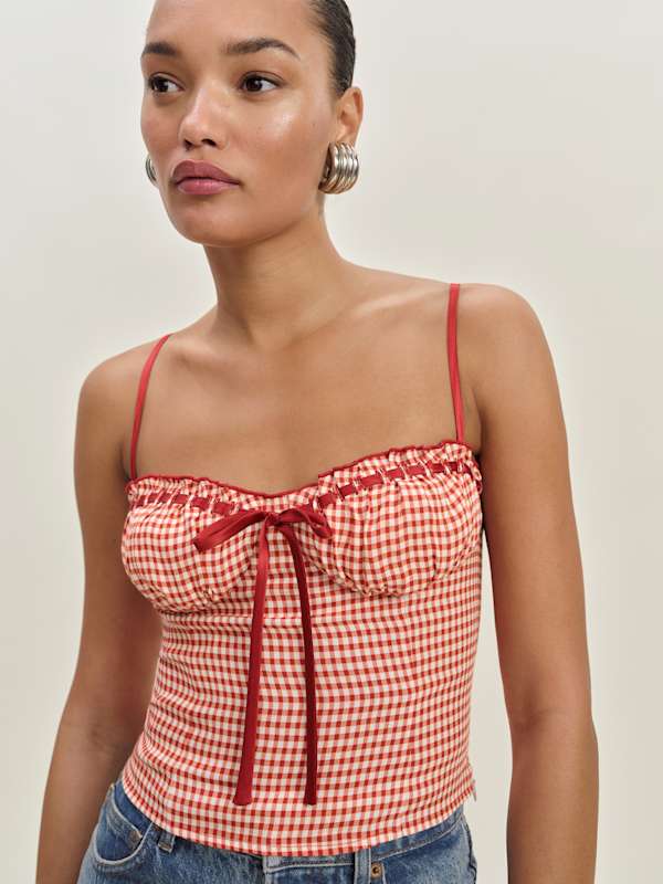 Andrea Top - Strawberry Check