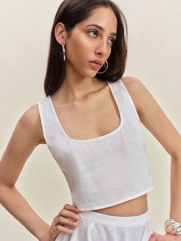 Haut en lin Kylie - Blanc