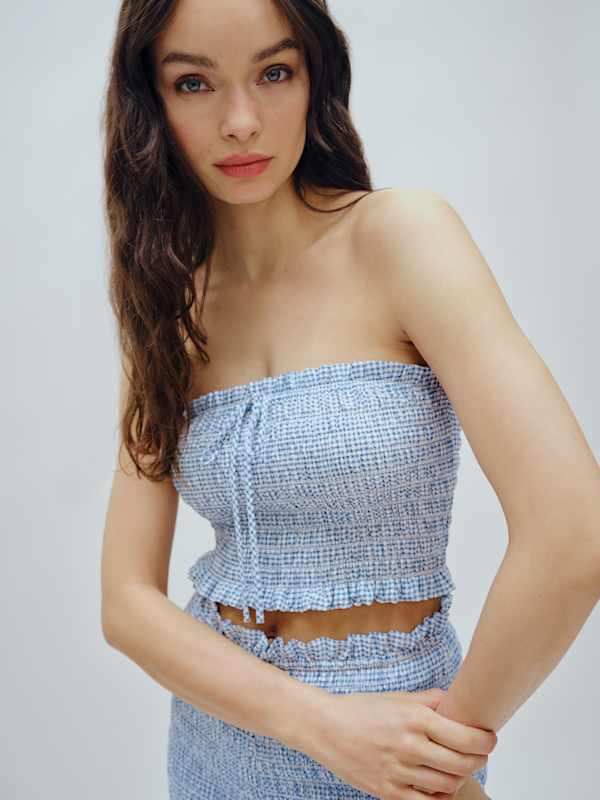 Nesta Top - Blue Check