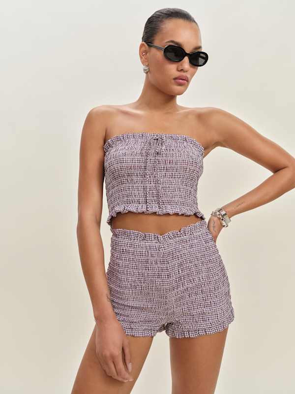 Abbie Short - Lavender Check