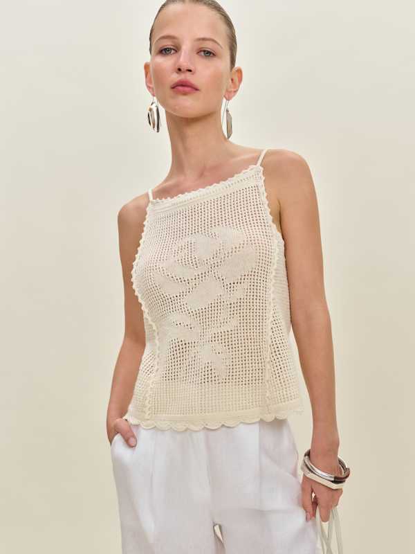 Débardeur crocheté en coton et lin Sonnet - Gossamer
