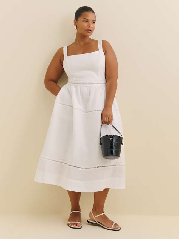 Everett Linen Dress Es - White
