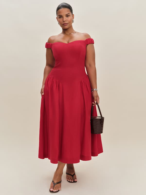 Robe en lin Monet grandes tailles - Lipstick