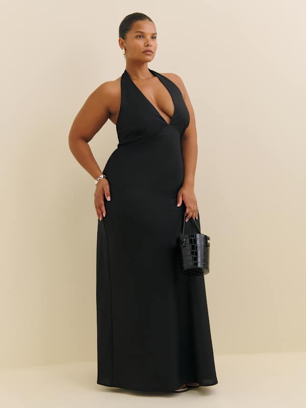 Robe en lin Delilah grandes tailles - Noir