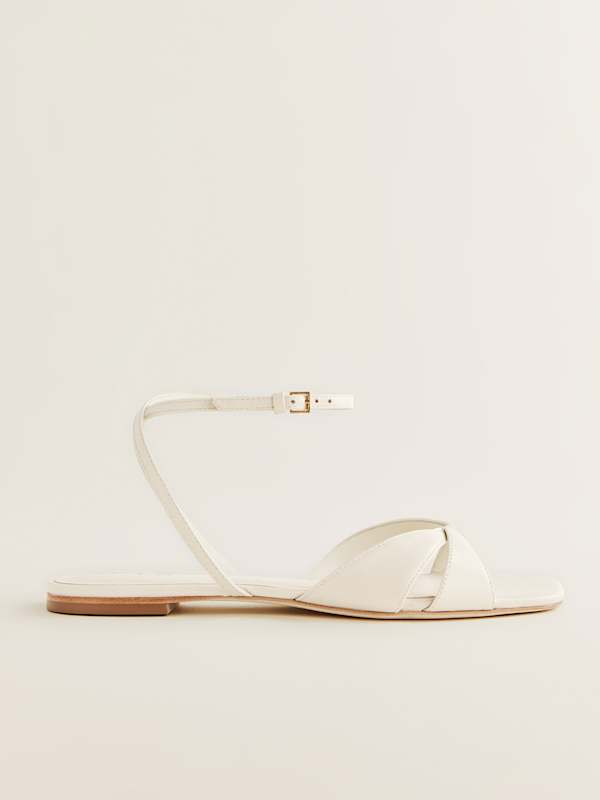 Marigold Flat Sandal - Almond Leather