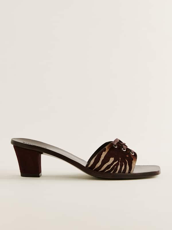 Sandales à talons Marceline - Cuir à poils hyène