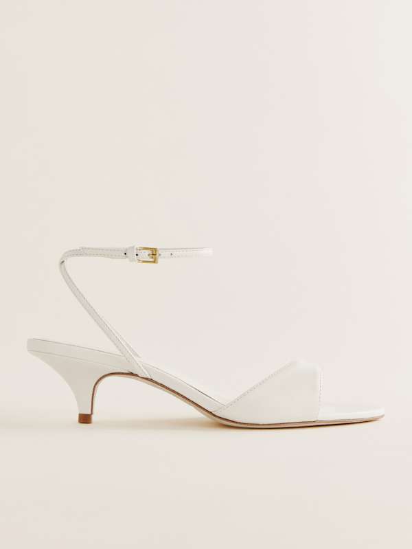 Sandales à kitten heels Drew - Cuir blanc