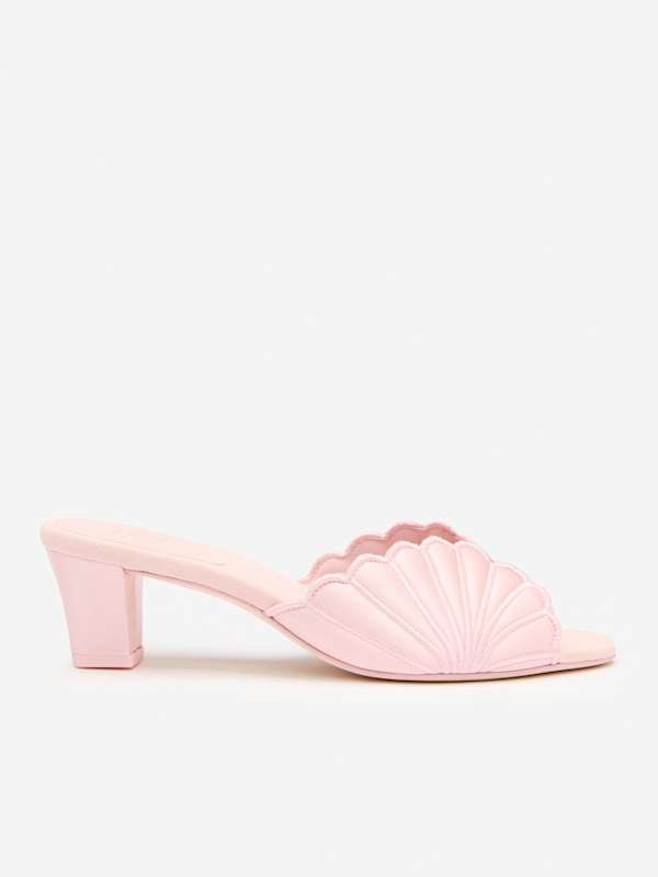 Mules à talons épais Waldena - Satin Eau de rose