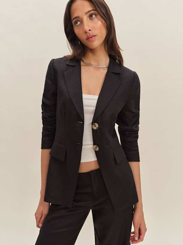 Blazer en lin Bondi - Noir