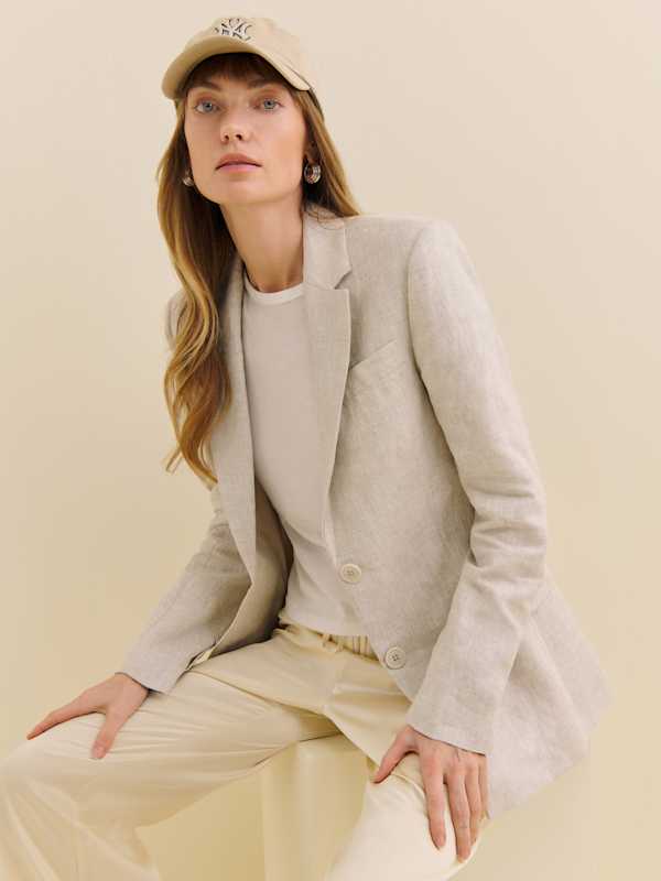 Blazer en lin James - Oatmeal