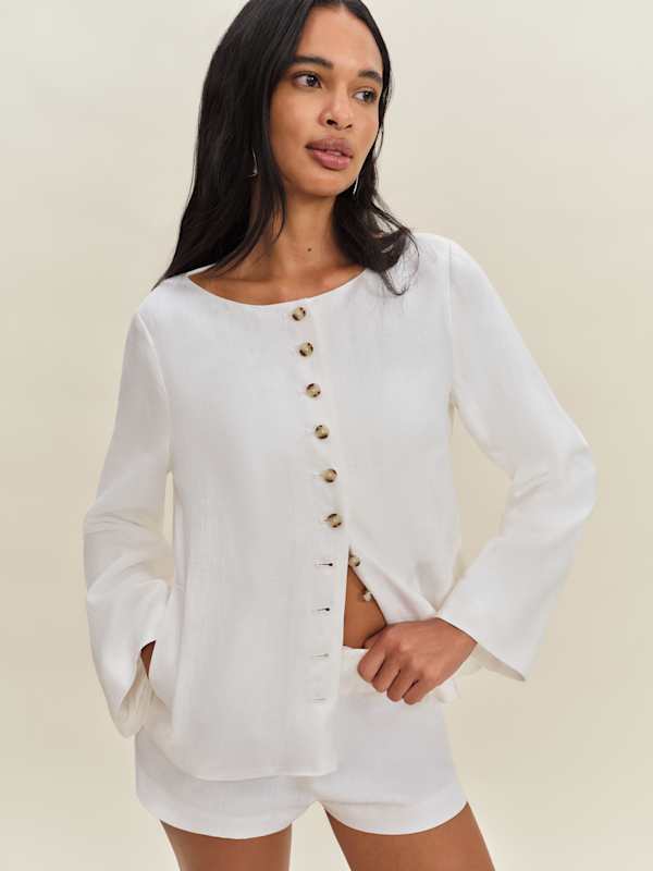 Veste en lin Lucia - White